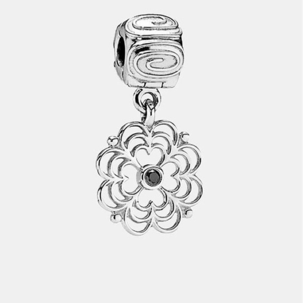 Pandora Dogwood Flower CZ Dangle Clip Charm Lacey Flower Authentic ALE Sterling